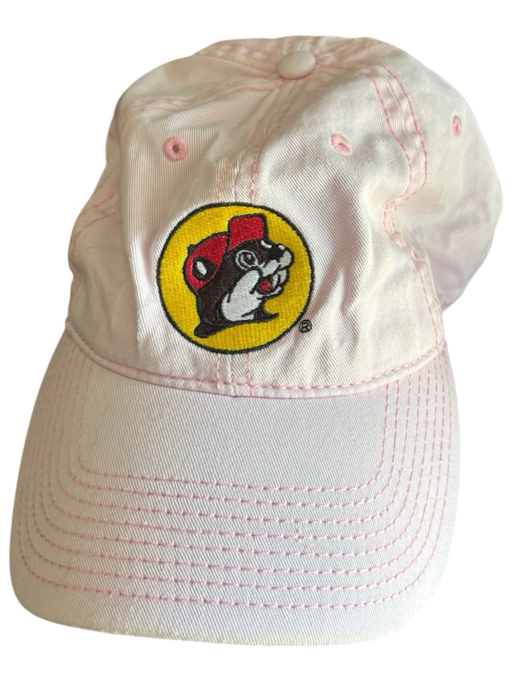 Pink Buc-ee’s Baseball Cap with Smiling beaver Logo